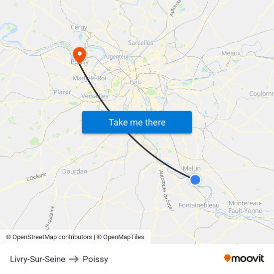 Livry-Sur-Seine to Poissy map