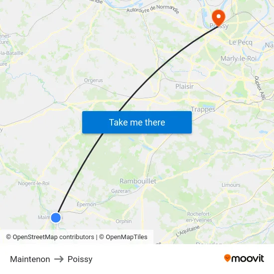 Maintenon to Poissy map