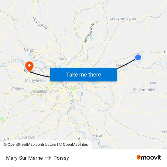 Mary-Sur-Marne to Poissy map