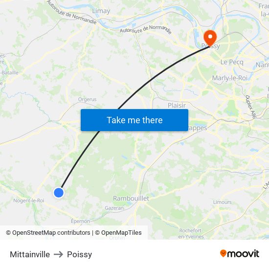 Mittainville to Poissy map