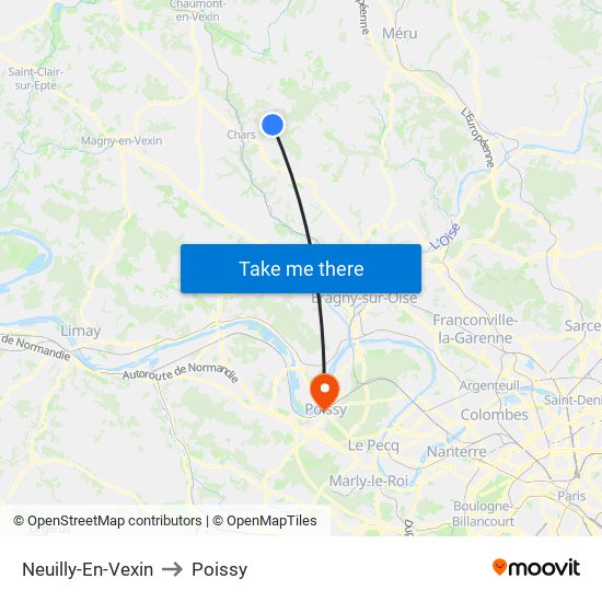 Neuilly-En-Vexin to Poissy map