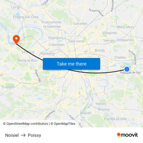 Noisiel to Poissy map