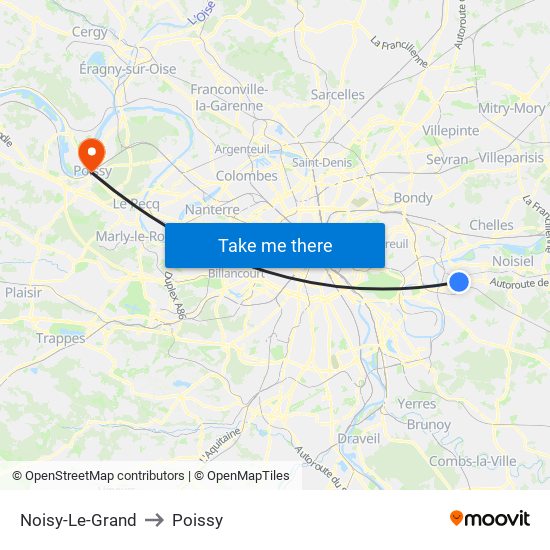 Noisy-Le-Grand to Poissy map