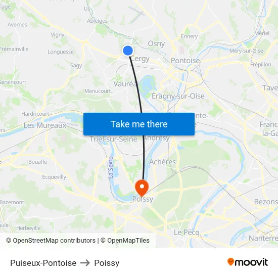 Puiseux-Pontoise to Poissy map