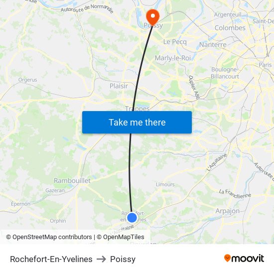Rochefort-En-Yvelines to Poissy map