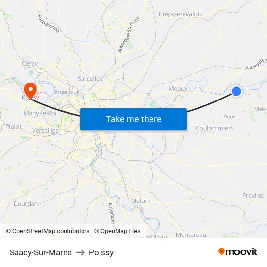 Saacy-Sur-Marne to Poissy map