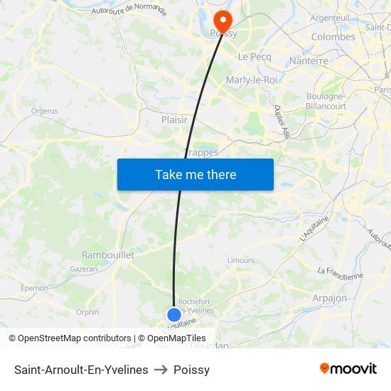 Saint-Arnoult-En-Yvelines to Poissy map