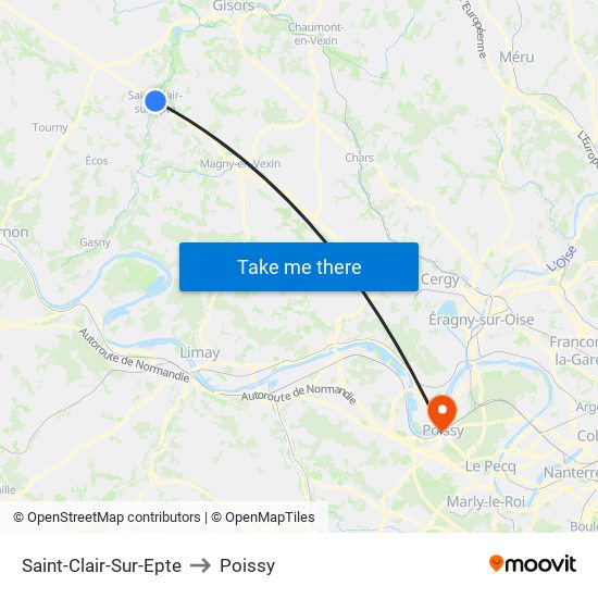 Saint-Clair-Sur-Epte to Poissy map