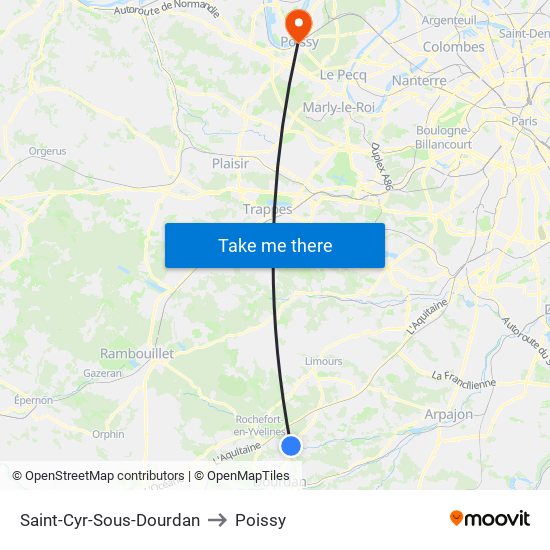 Saint-Cyr-Sous-Dourdan to Poissy map