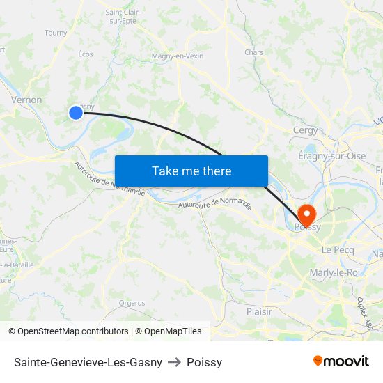 Sainte-Genevieve-Les-Gasny to Poissy map
