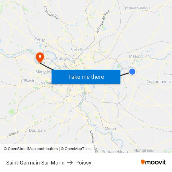 Saint-Germain-Sur-Morin to Poissy map