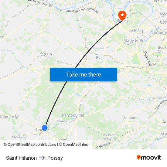 Saint-Hilarion to Poissy map
