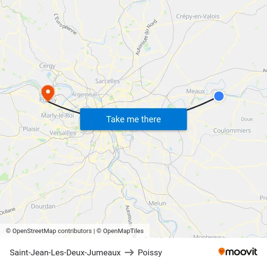Saint-Jean-Les-Deux-Jumeaux to Poissy map