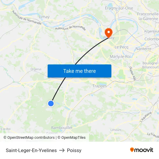 Saint-Leger-En-Yvelines to Poissy map