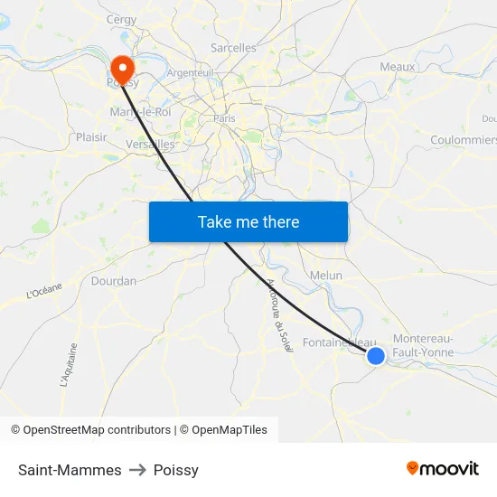 Saint-Mammes to Poissy map