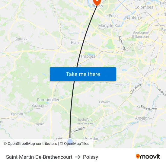 Saint-Martin-De-Brethencourt to Poissy map