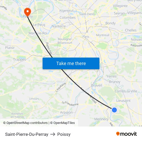 Saint-Pierre-Du-Perray to Poissy map