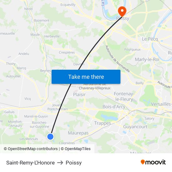 Saint-Remy-L'Honore to Poissy map