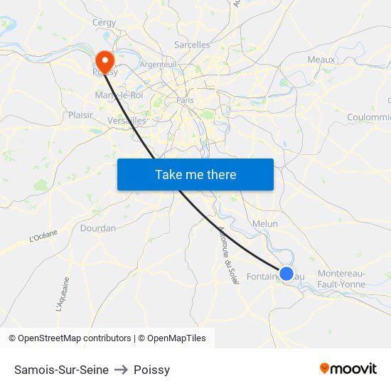 Samois-Sur-Seine to Poissy map