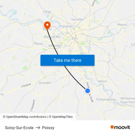 Soisy-Sur-Ecole to Poissy map