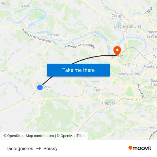 Tacoignieres to Poissy map