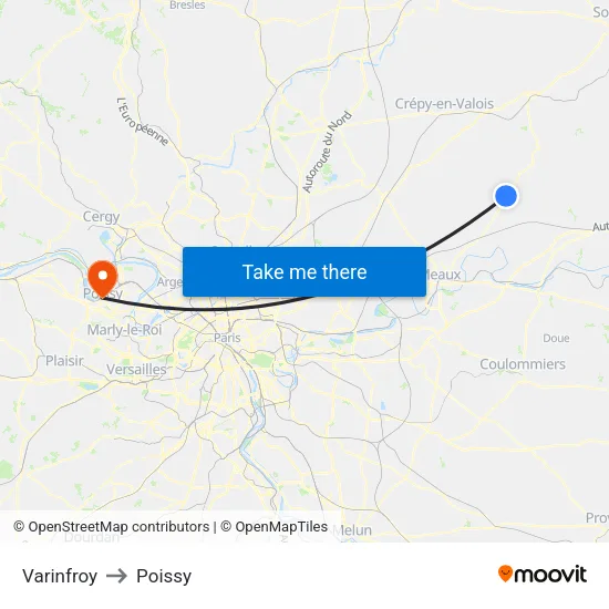 Varinfroy to Poissy map
