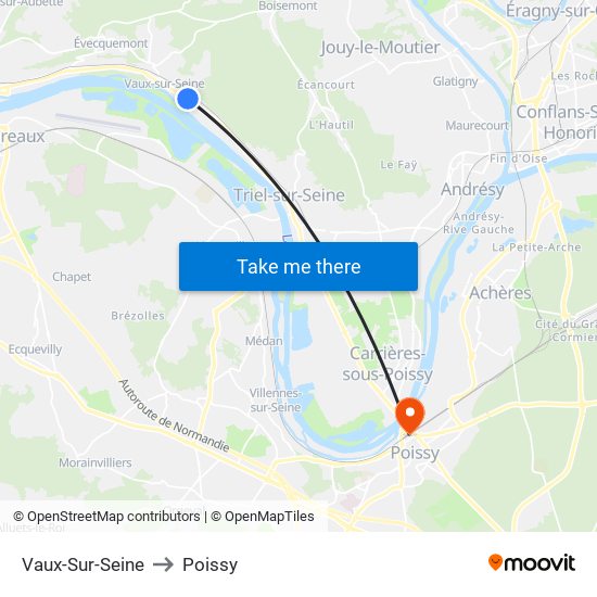 Vaux-Sur-Seine to Poissy map