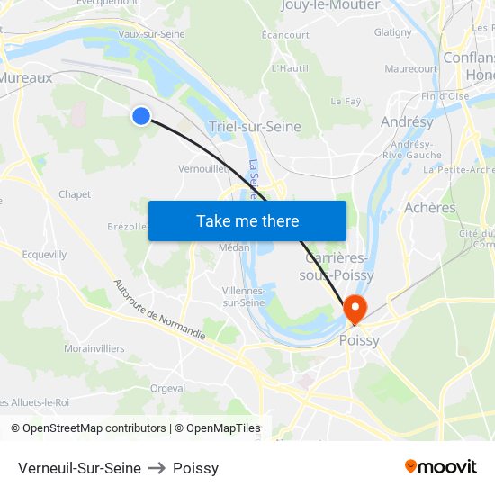 Verneuil-Sur-Seine to Poissy map