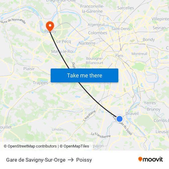 Gare de Savigny-Sur-Orge to Poissy map