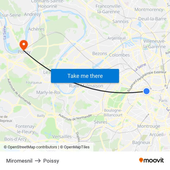 Miromesnil to Poissy map