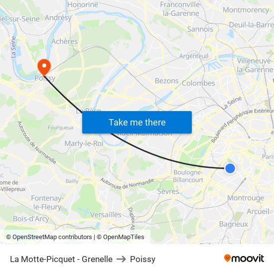 La Motte-Picquet - Grenelle to Poissy map