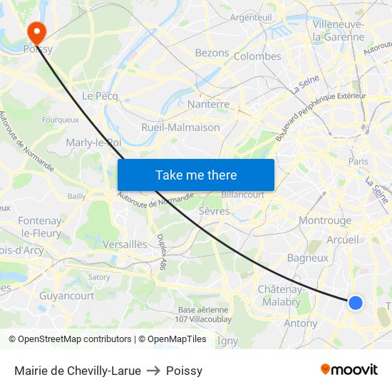 Mairie de Chevilly-Larue to Poissy map