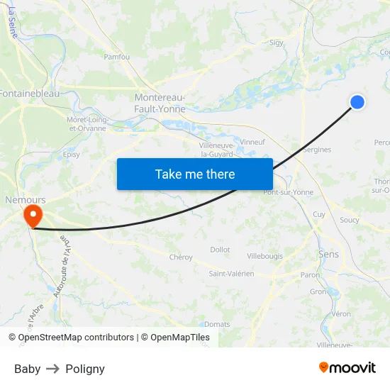 Baby to Poligny map