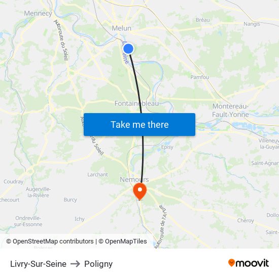 Livry-Sur-Seine to Poligny map