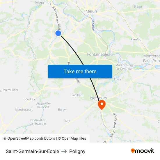 Saint-Germain-Sur-Ecole to Poligny map