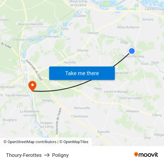 Thoury-Ferottes to Poligny map