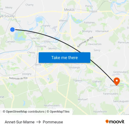 Annet-Sur-Marne to Pommeuse map