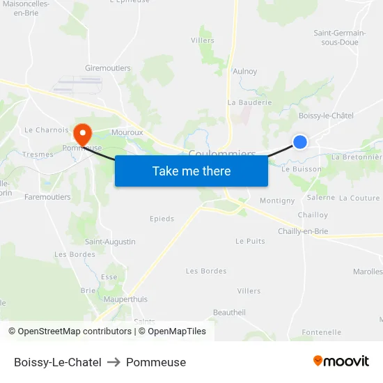 Boissy-Le-Chatel to Pommeuse map