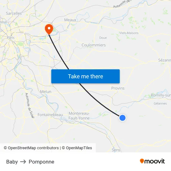 Baby to Pomponne map