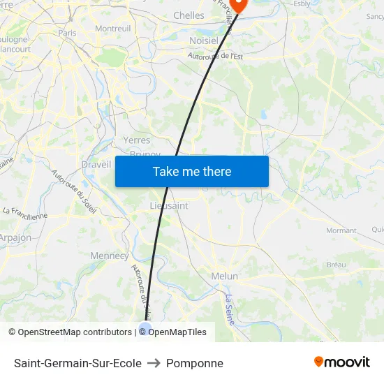 Saint-Germain-Sur-Ecole to Pomponne map