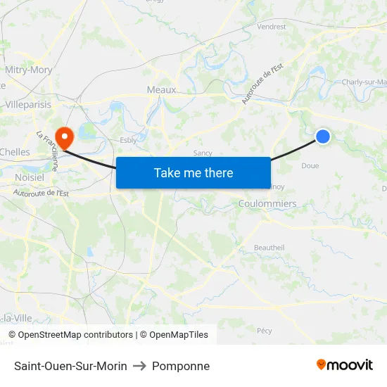 Saint-Ouen-Sur-Morin to Pomponne map