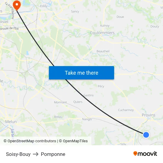 Soisy-Bouy to Pomponne map