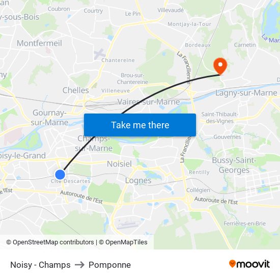 Noisy - Champs to Pomponne map