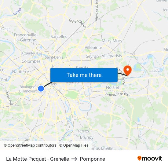 La Motte-Picquet - Grenelle to Pomponne map