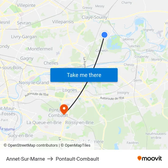 Annet-Sur-Marne to Pontault-Combault map