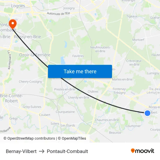 Bernay-Vilbert to Pontault-Combault map
