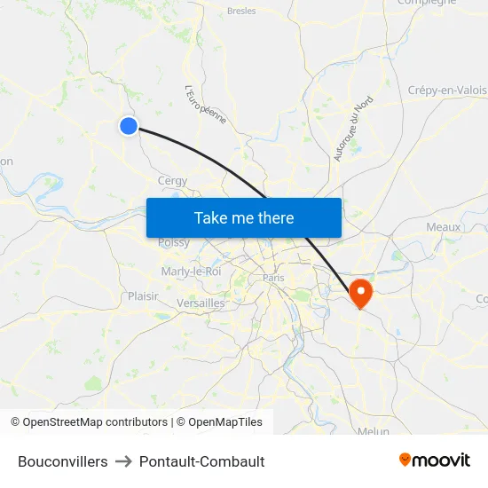 Bouconvillers to Pontault-Combault map