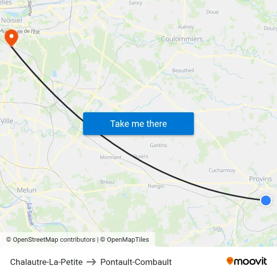Chalautre-La-Petite to Pontault-Combault map