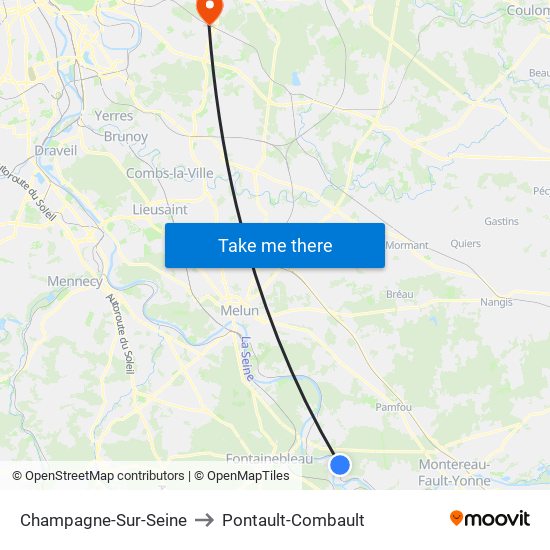 Champagne-Sur-Seine to Pontault-Combault map