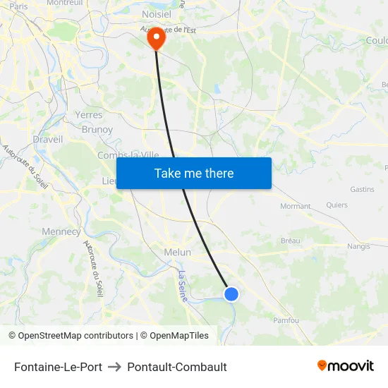 Fontaine-Le-Port to Pontault-Combault map